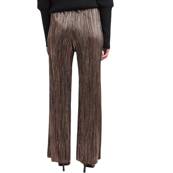 Plisse Pants Pull-On Metallic Pants Black/Gold/Brown NWOT Large Balletco… - Picture 9 of 12